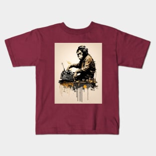 BANKSY DJ Monkey Thinker illustration Kids T-Shirt